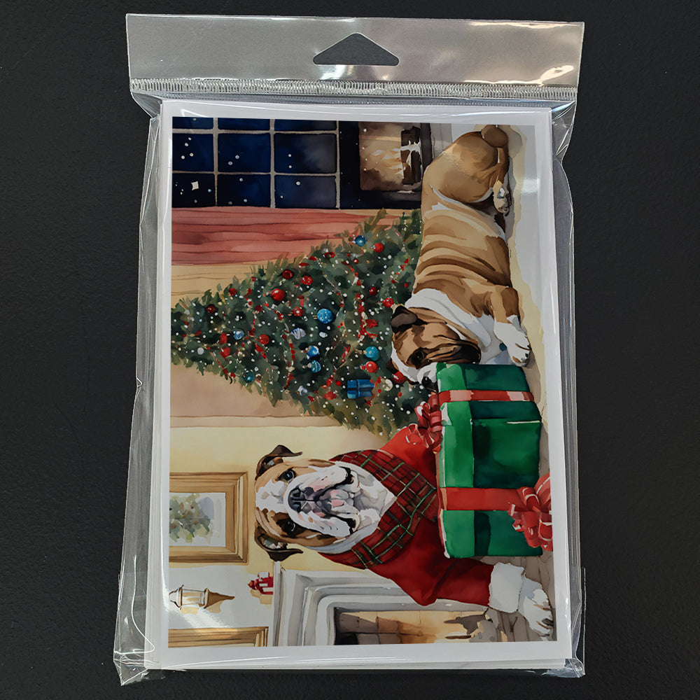 English Bulldog Christmas Greeting Cards Pack of 8