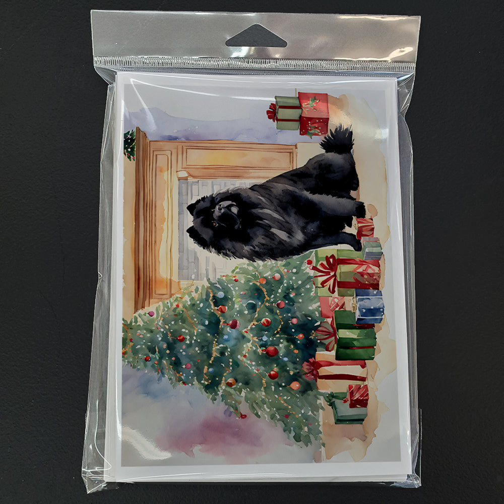 Black Chow Chow Christmas Greeting Cards Pack of 8
