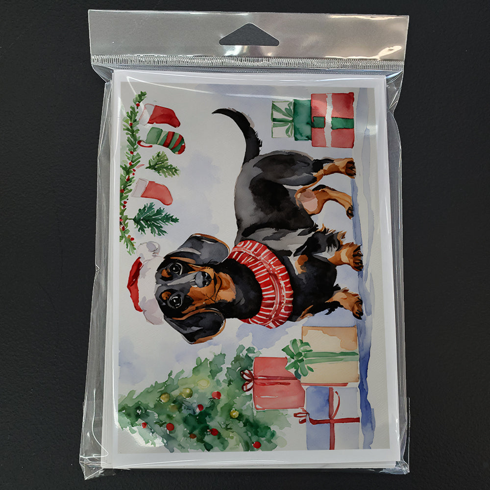 Black and Tan Dachshund Christmas Greeting Cards Pack of 8