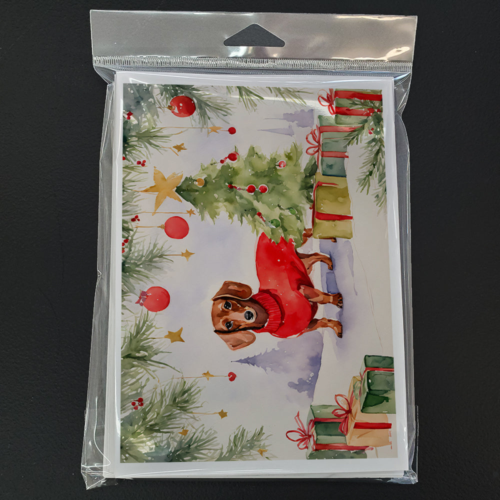 Dachshund Christmas Greeting Cards Pack of 8