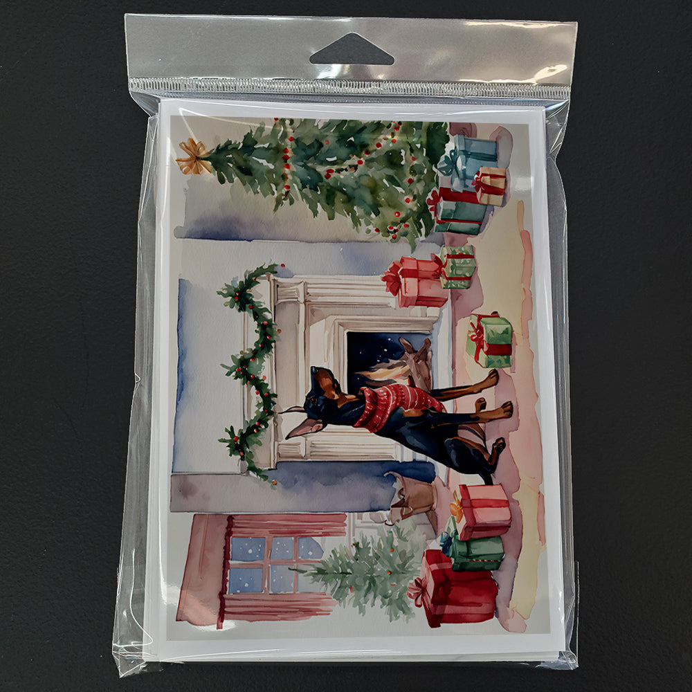Doberman Pinscher Christmas Greeting Cards Pack of 8