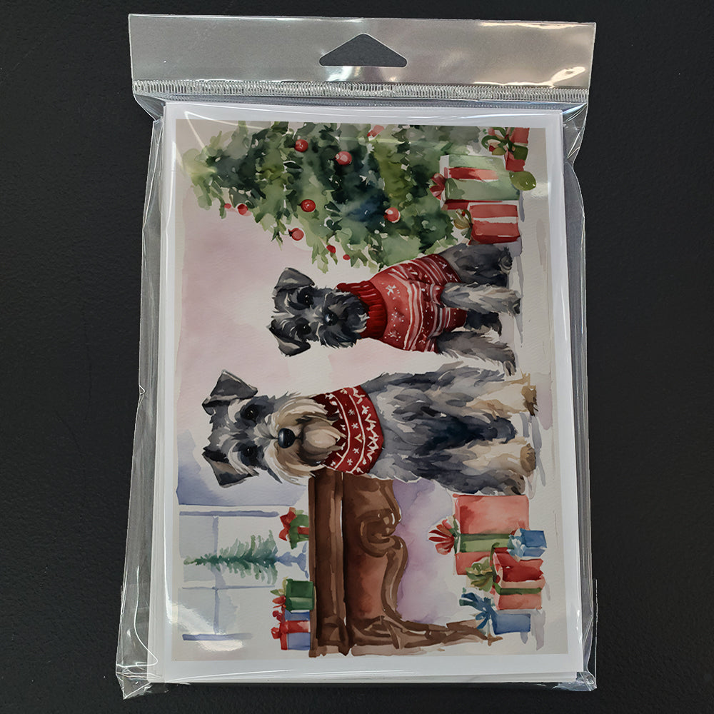 Schnauzer Christmas Greeting Cards Pack of 8