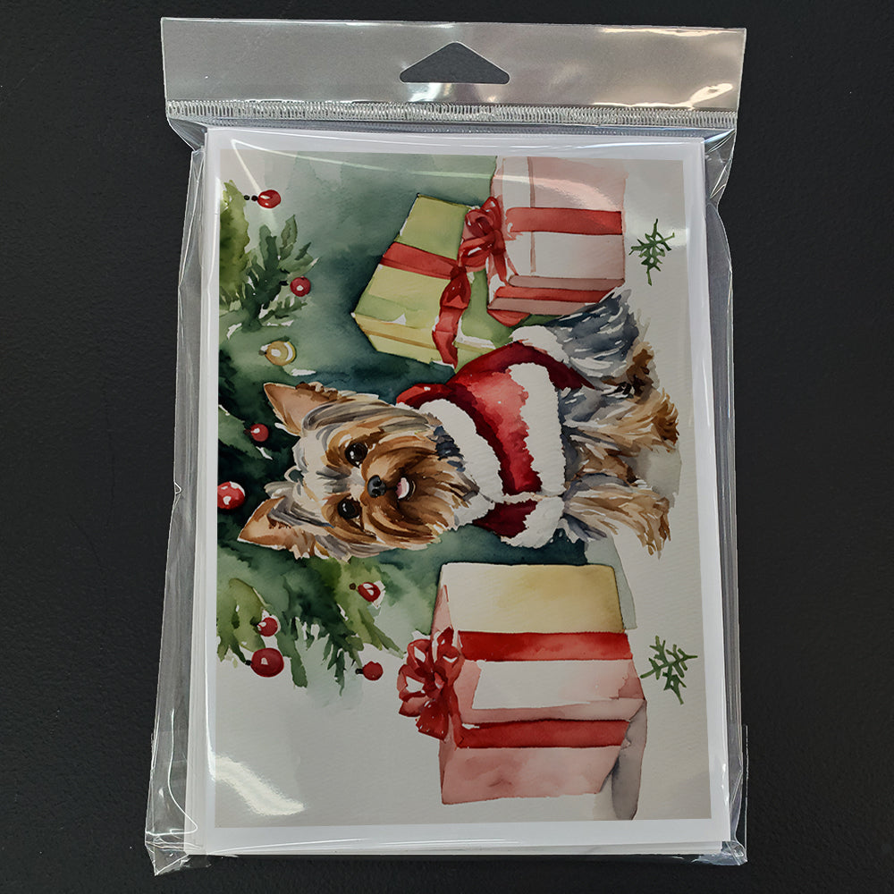 Yorkie Christmas Greeting Cards Pack of 8