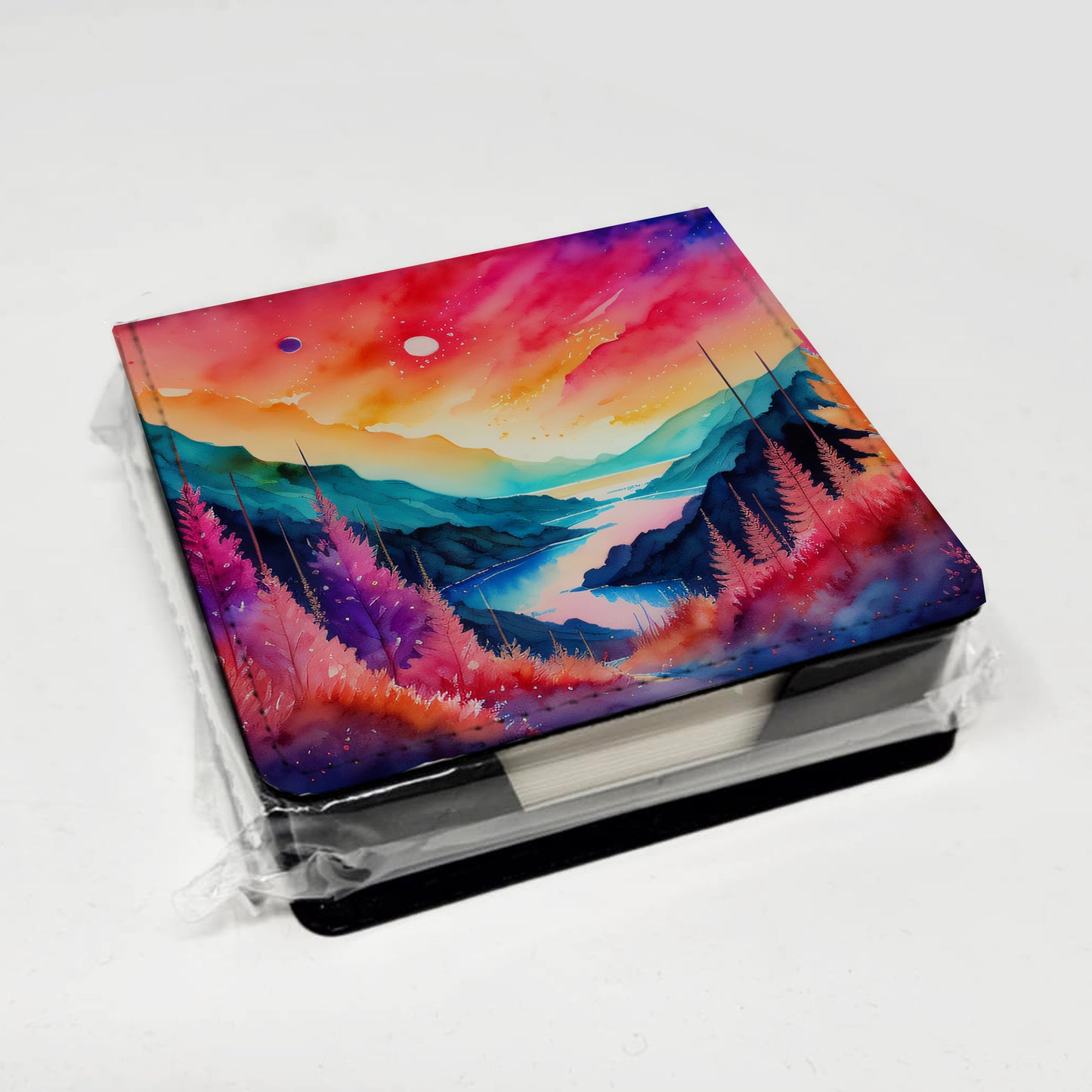 Astilbe in Color PU Leather Note Paper Holder