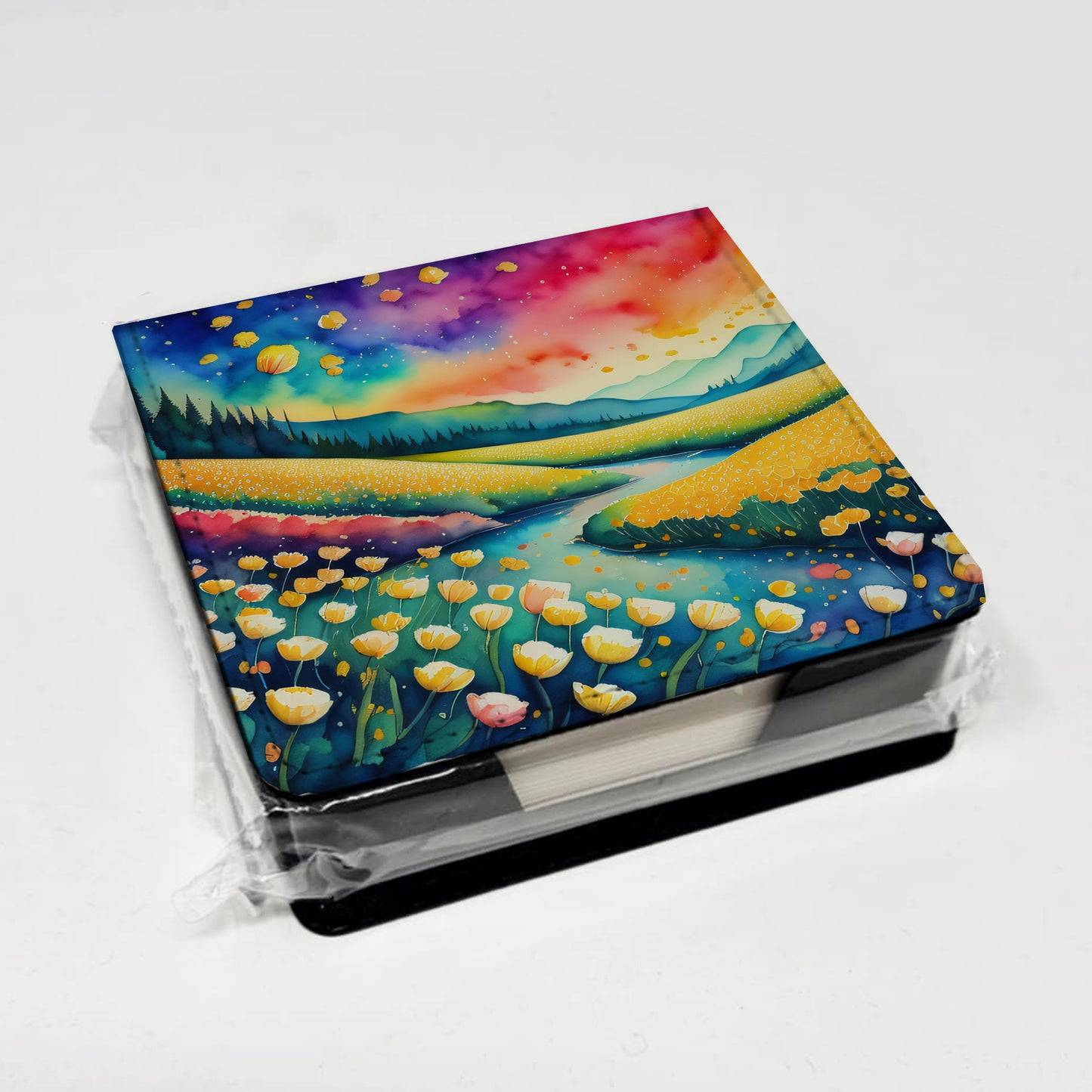 Buttercups in Color PU Leather Note Paper Holder