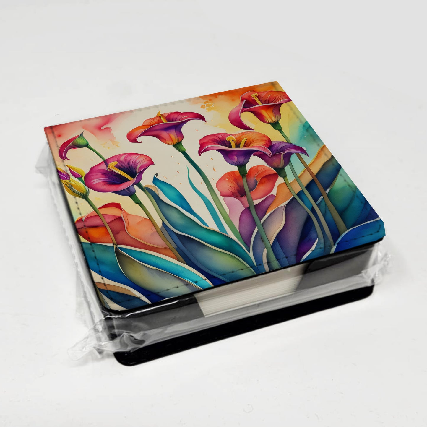 Calla Lilies in Color PU Leather Note Paper Holder
