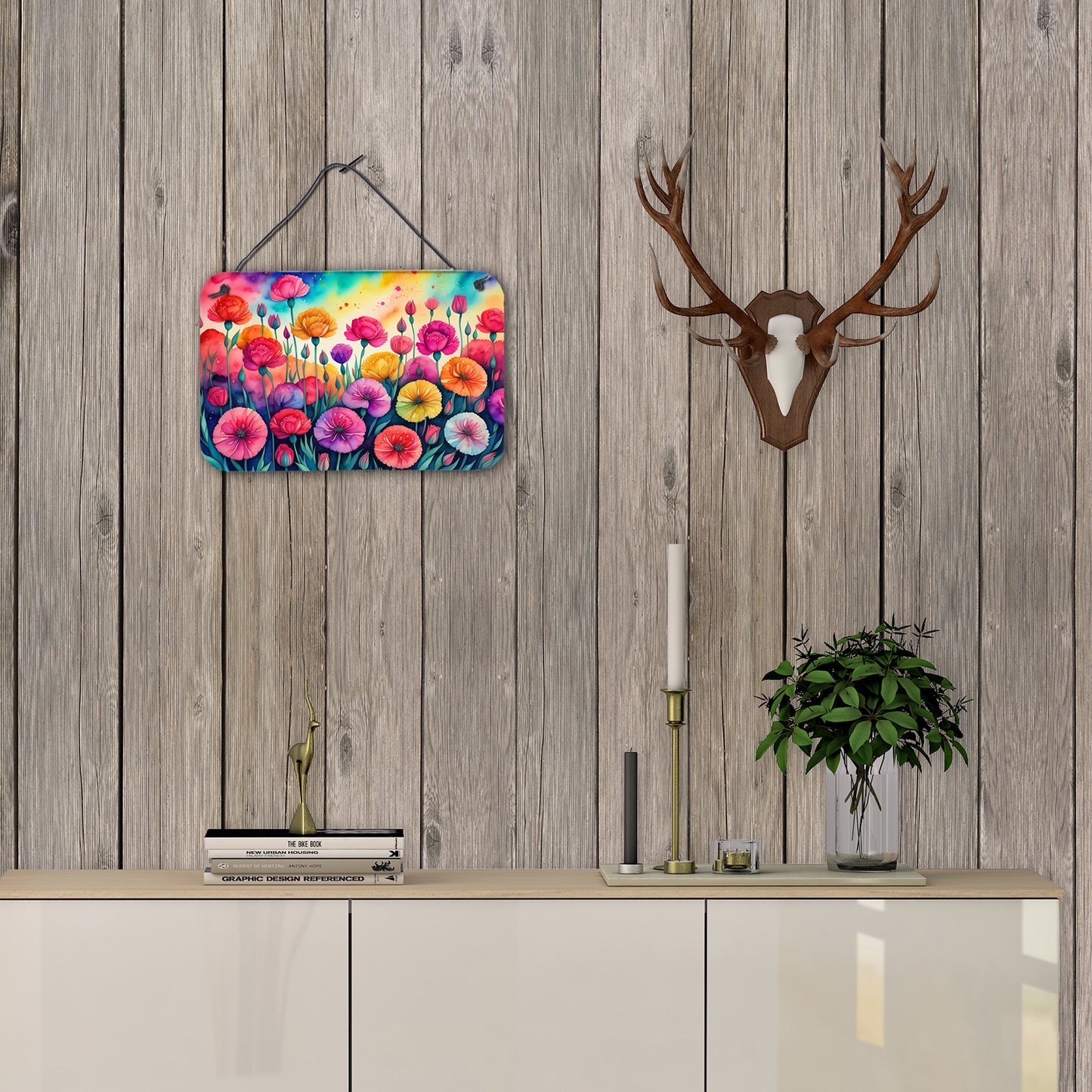 Carnations in Color Wall or Door Hanging Prints