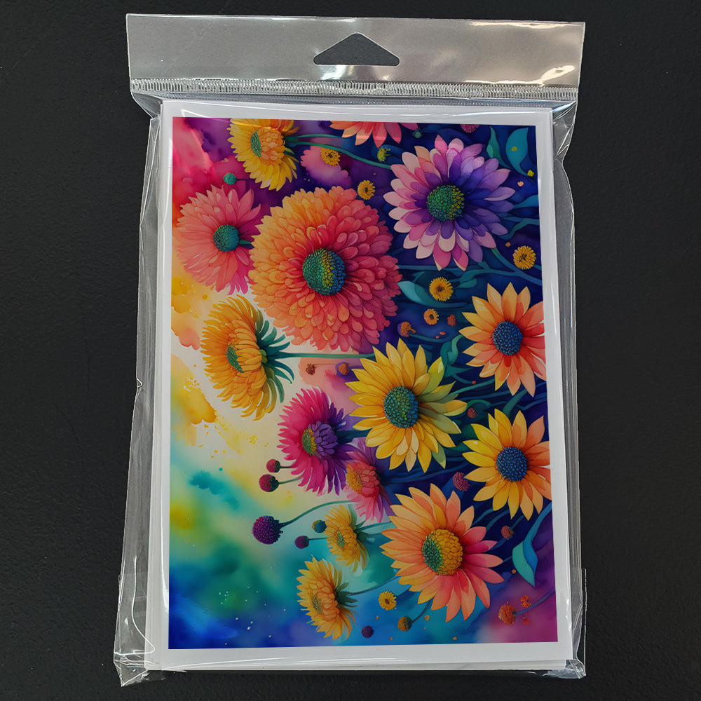 Chrysanthemums in Color Greeting Cards Pack of 8