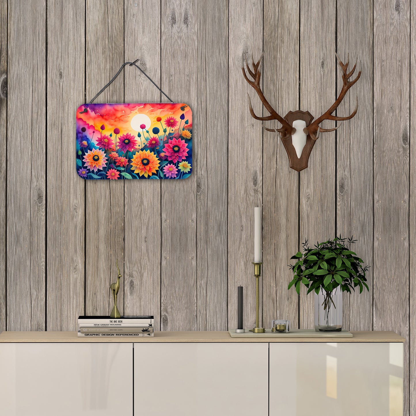Dahlias in Color Wall or Door Hanging Prints