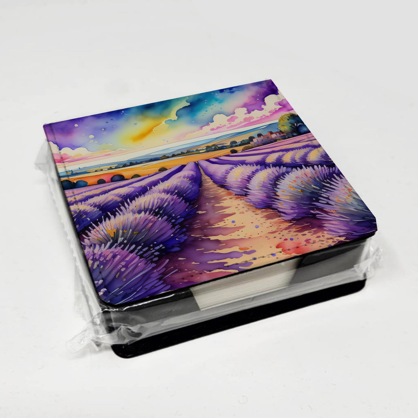 English Lavender in Color PU Leather Note Paper Holder