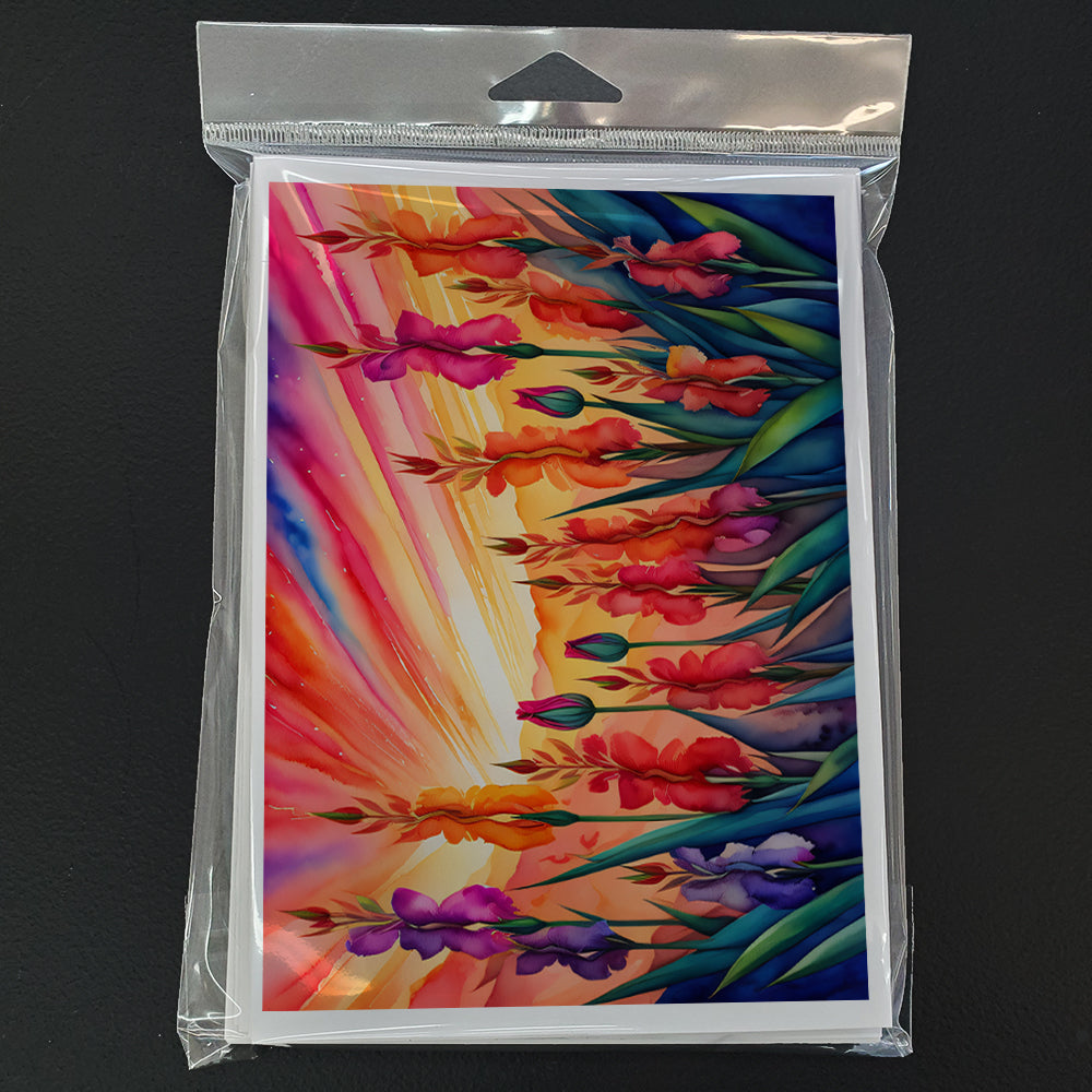 Gladiolus in Color Greeting Cards Pack of 8
