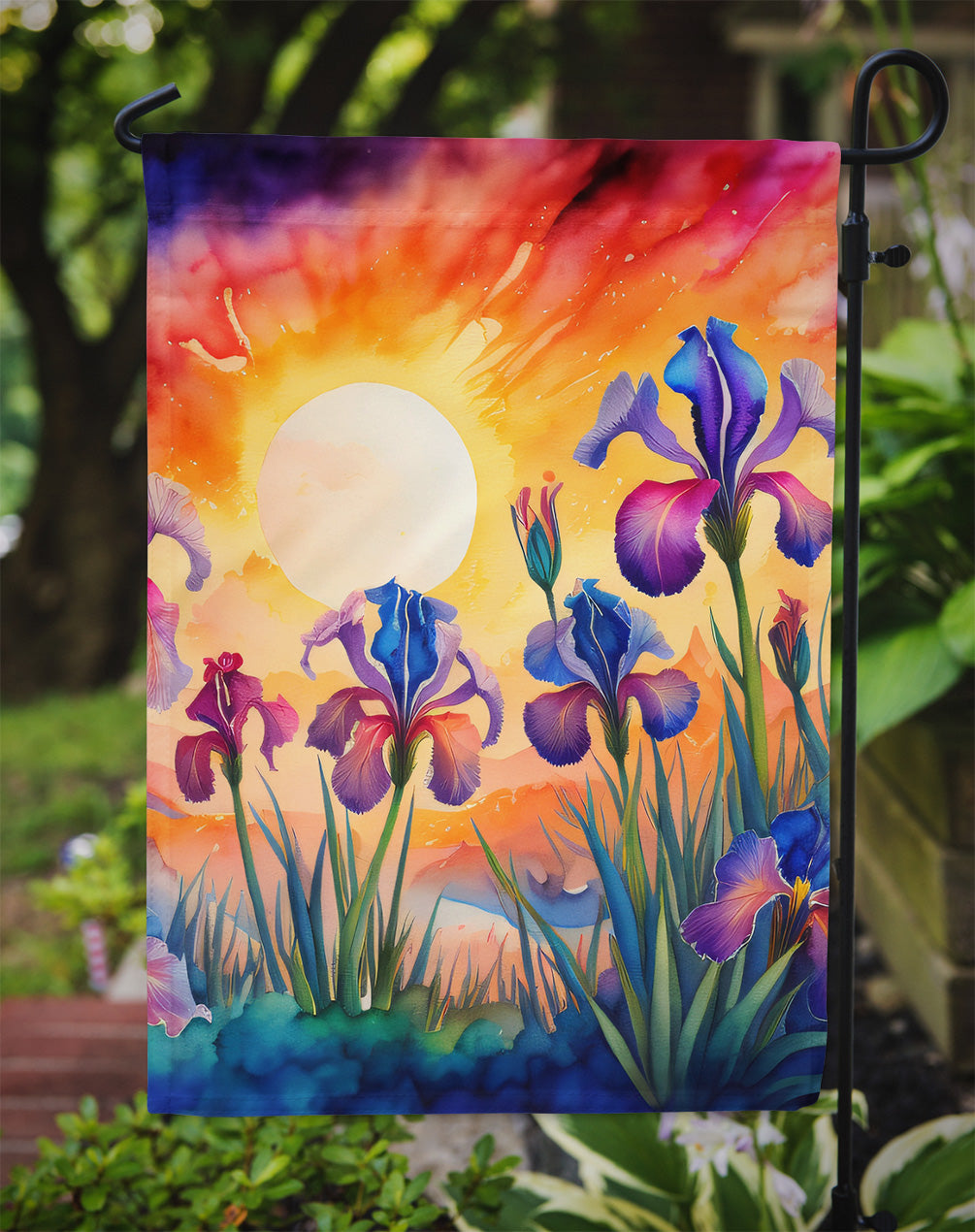 Iris in Color Garden Flag