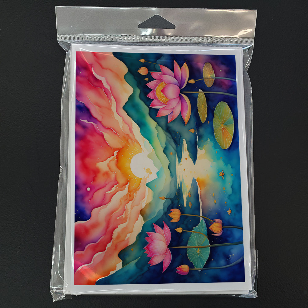 Lotus in Color Greeting Cards Pack of 8