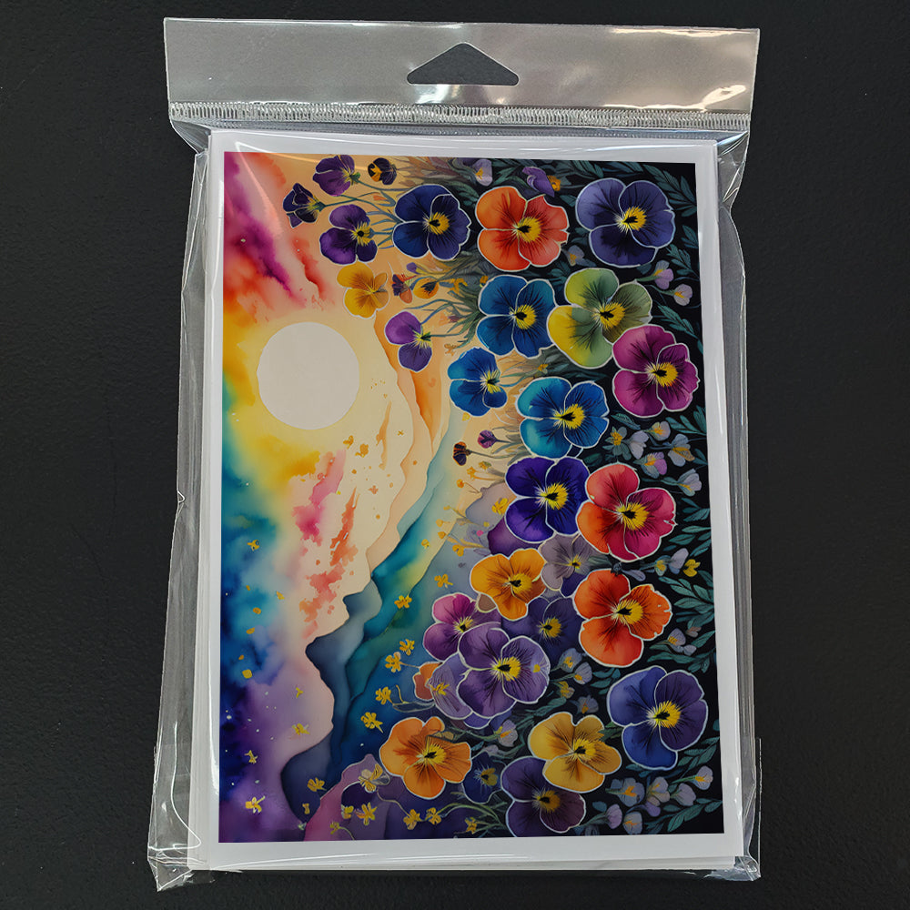 Pansies in Color Greeting Cards Pack of 8
