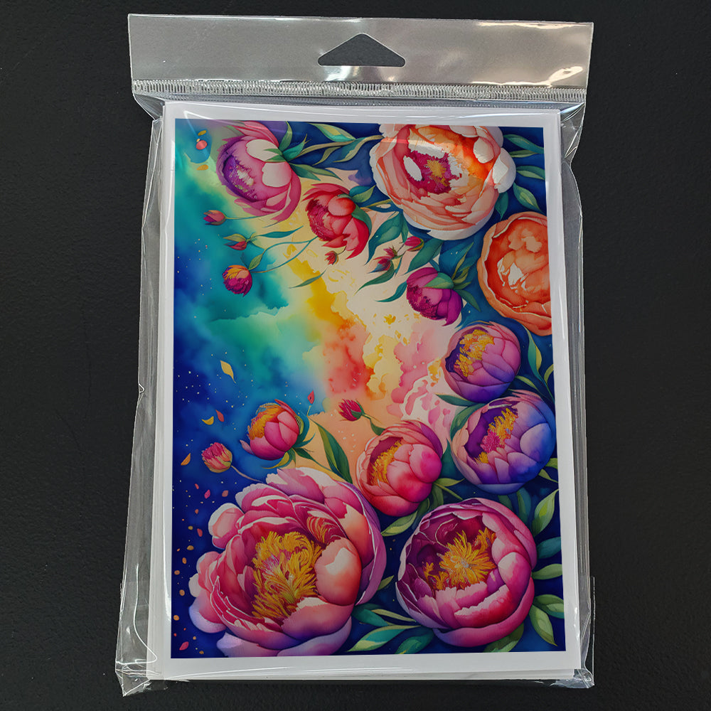 Peonies in Color Greeting Cards Pack of 8