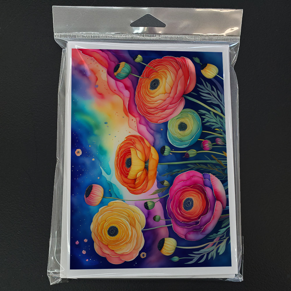 Ranunculus in Color Greeting Cards Pack of 8