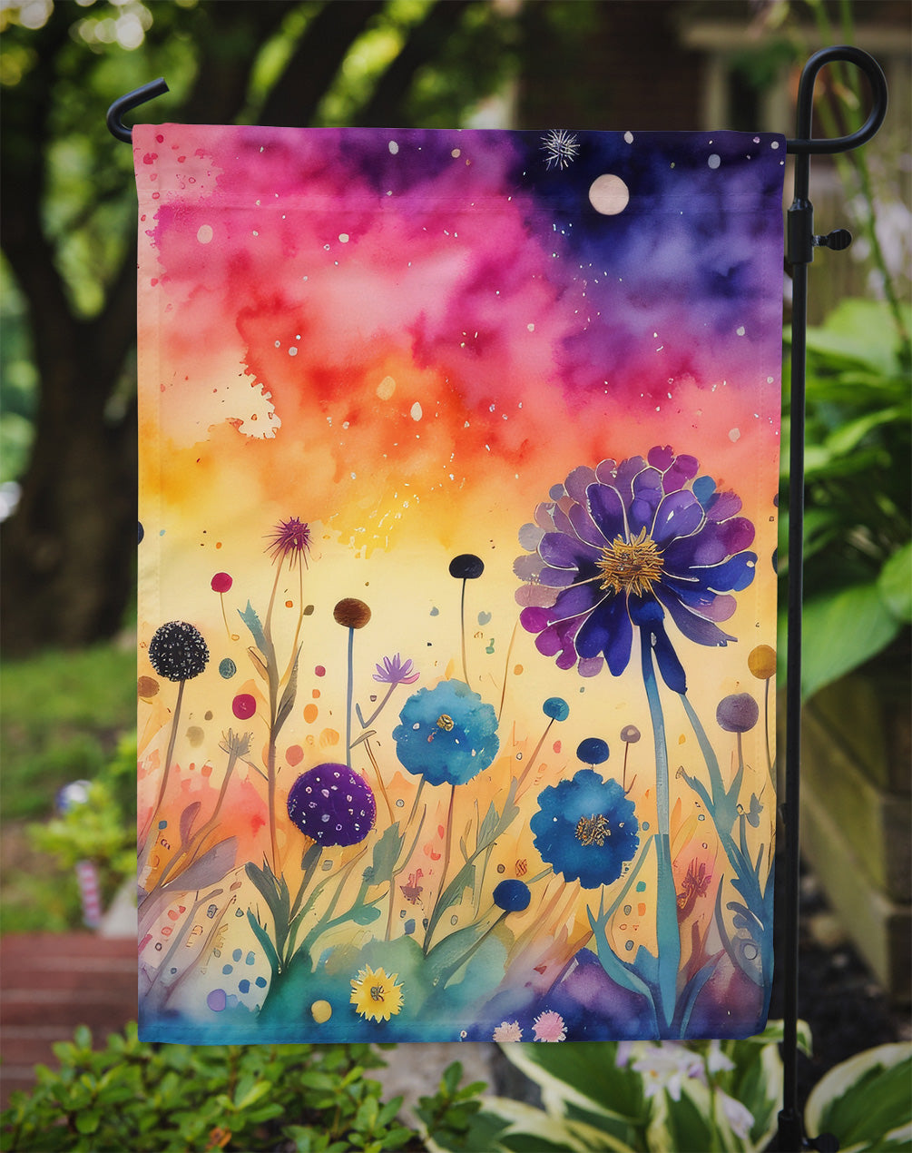 Scabiosa in Color Garden Flag