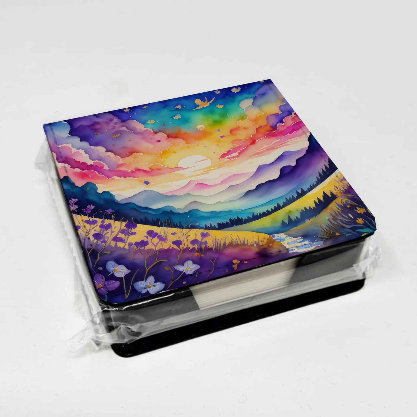 Violets in Color PU Leather Note Paper Holder
