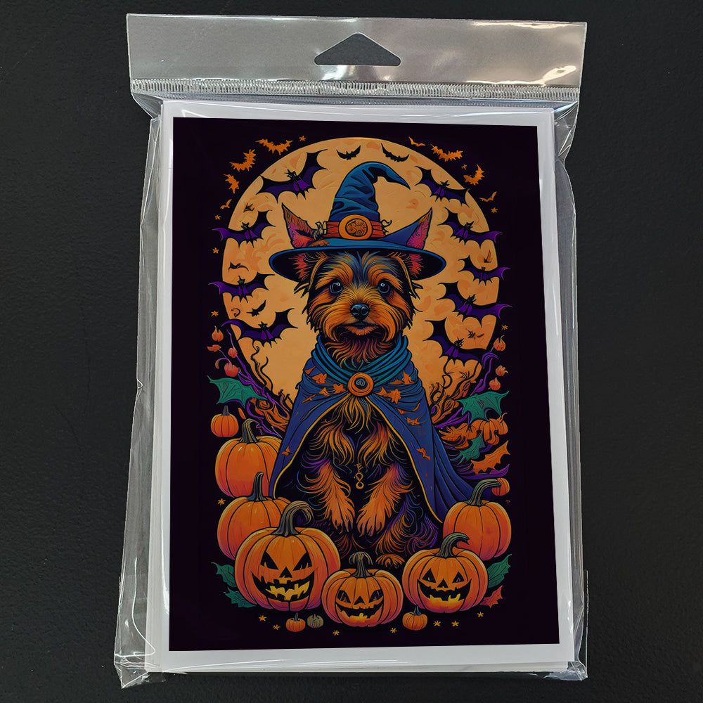 Australian Terrier Witchy Halloween Greeting Cards Pack of 8