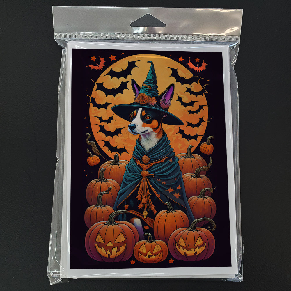 Basenji Witchy Halloween Greeting Cards Pack of 8