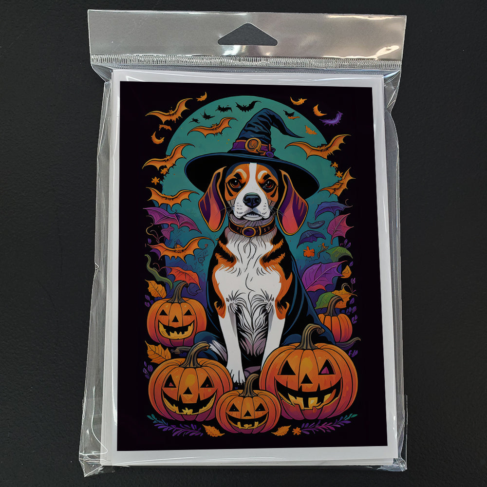 Beagle Witchy Halloween Greeting Cards Pack of 8