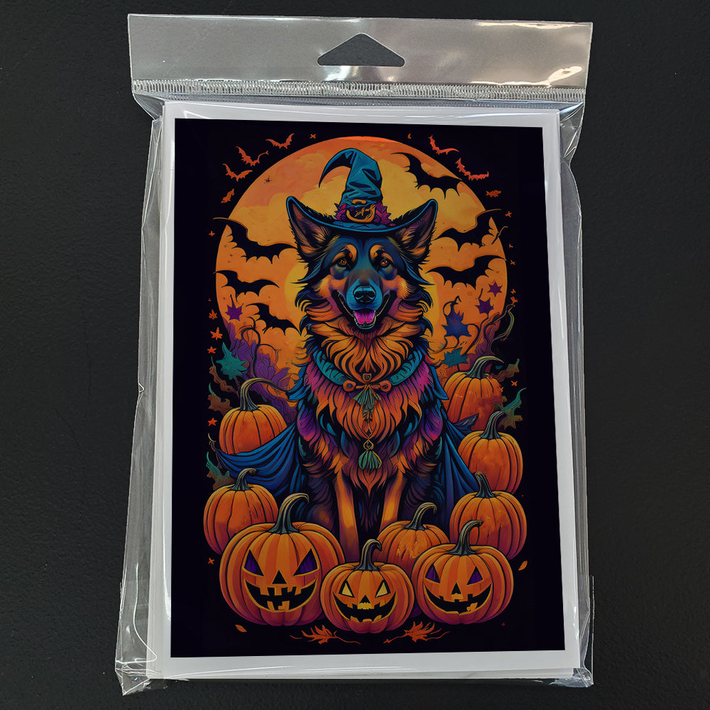 Belgian Tervuren Witchy Halloween Greeting Cards Pack of 8