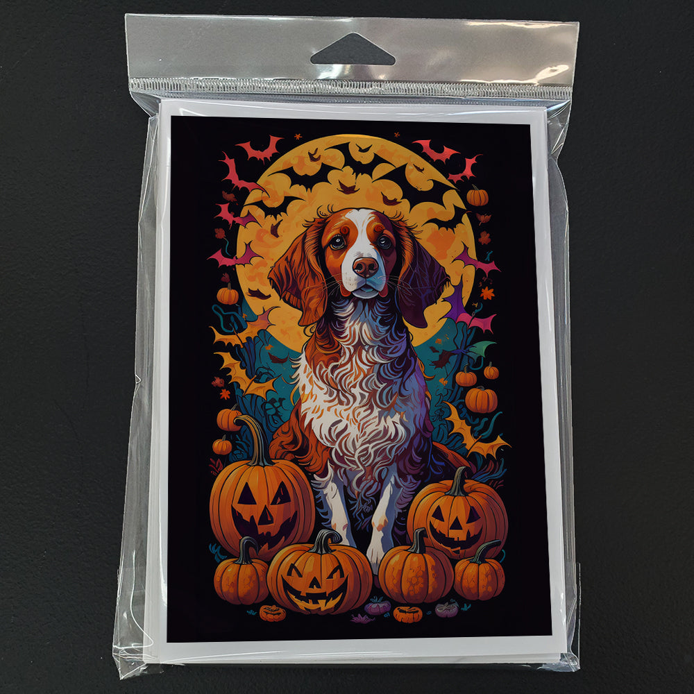 Brittany Spaniel Witchy Halloween Greeting Cards Pack of 8