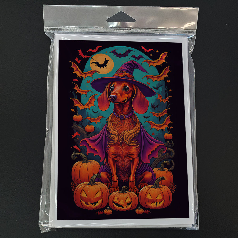 Dachshund Witchy Halloween Greeting Cards Pack of 8