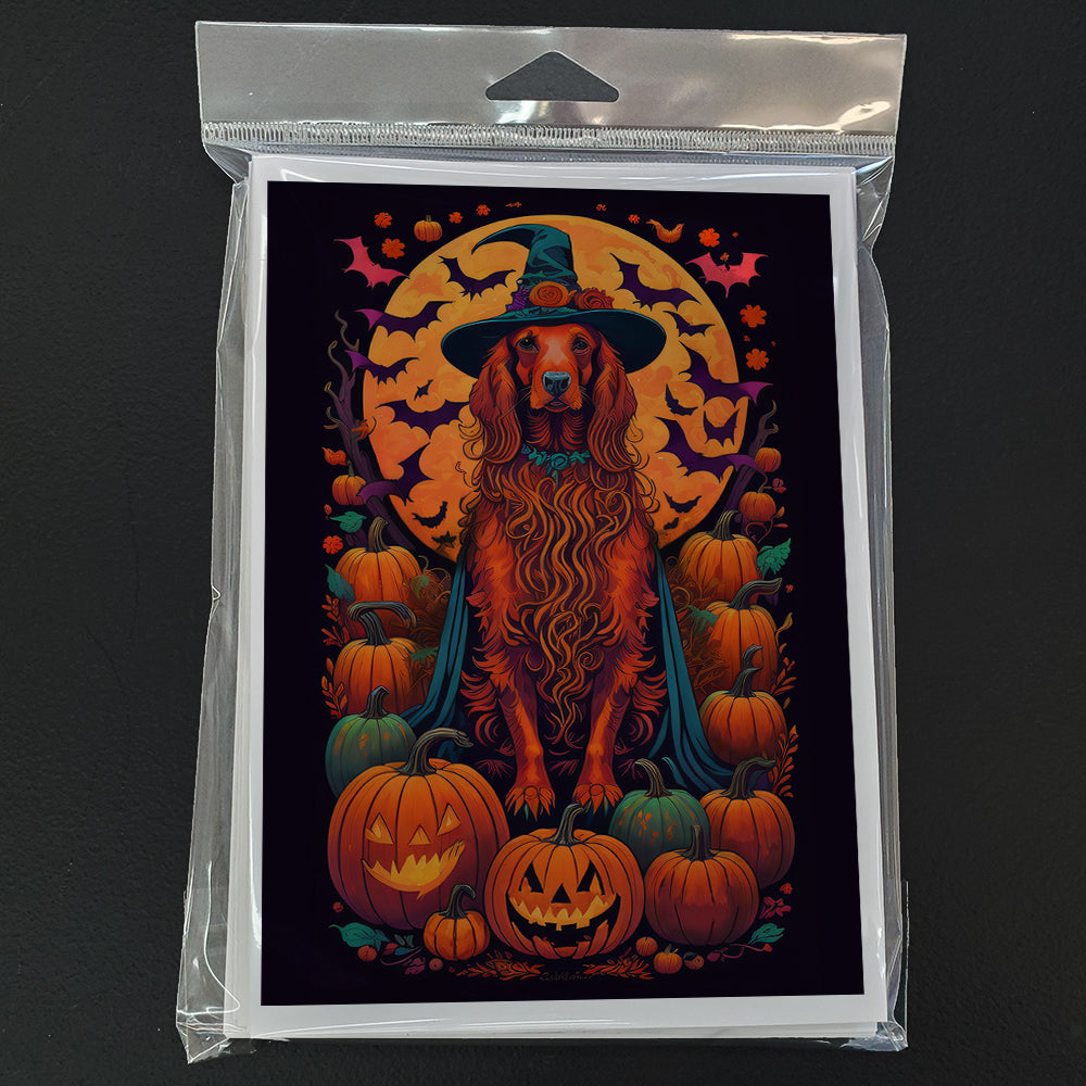 Irish Setter Witchy Halloween Greeting Cards Pack of 8