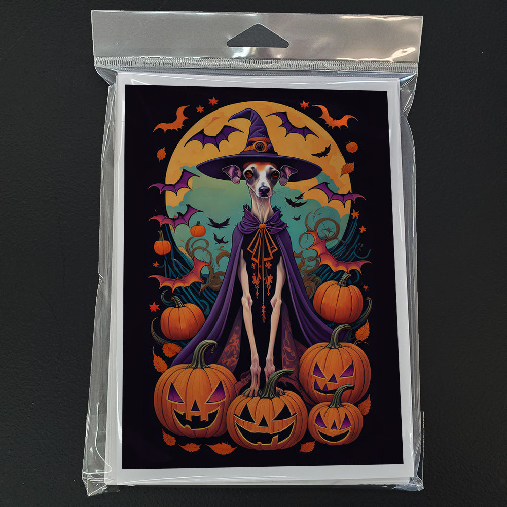 Italian Greyhound Witchy Halloween Greeting Cards Pack of 8