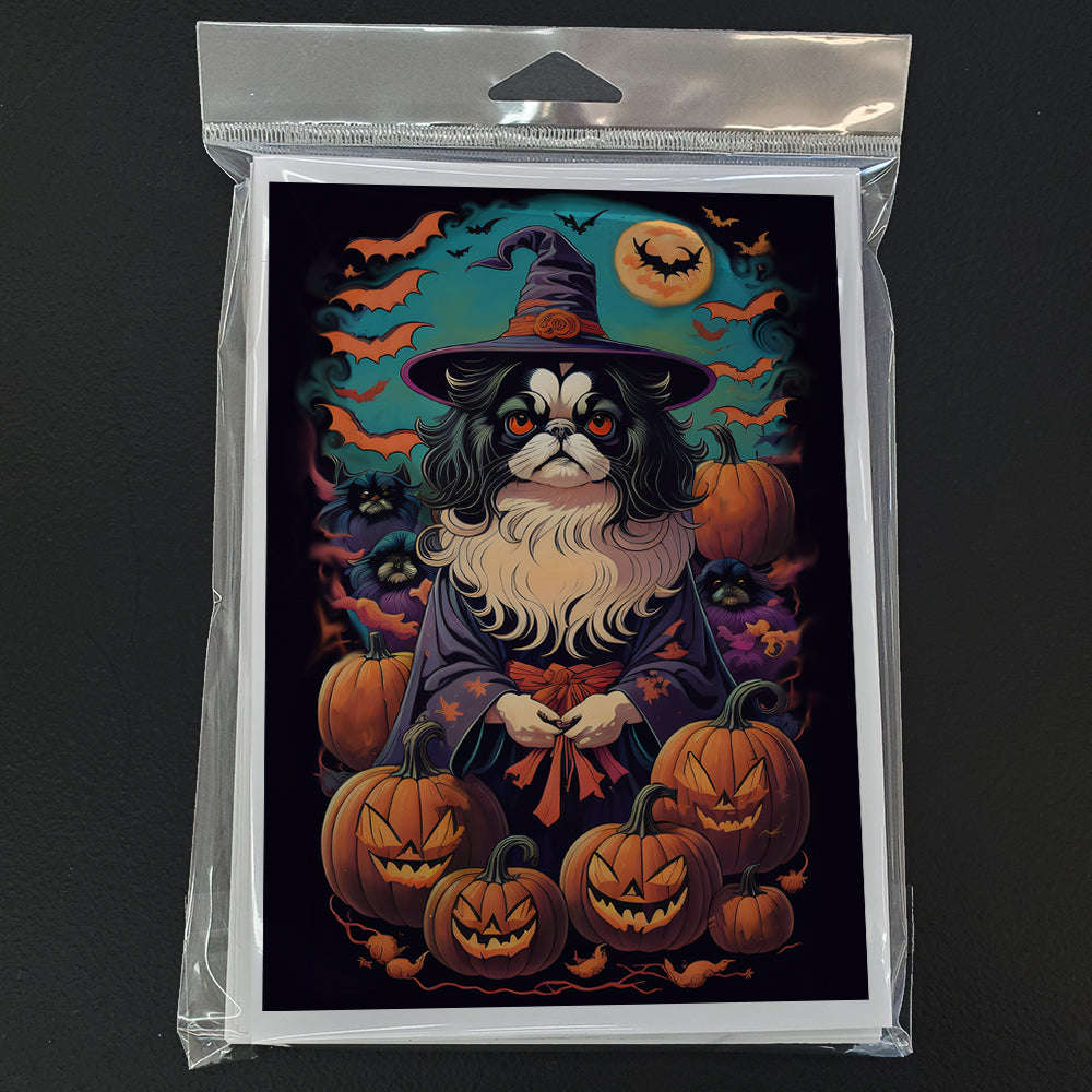 Japanese Chin Witchy Halloween Greeting Cards Pack of 8