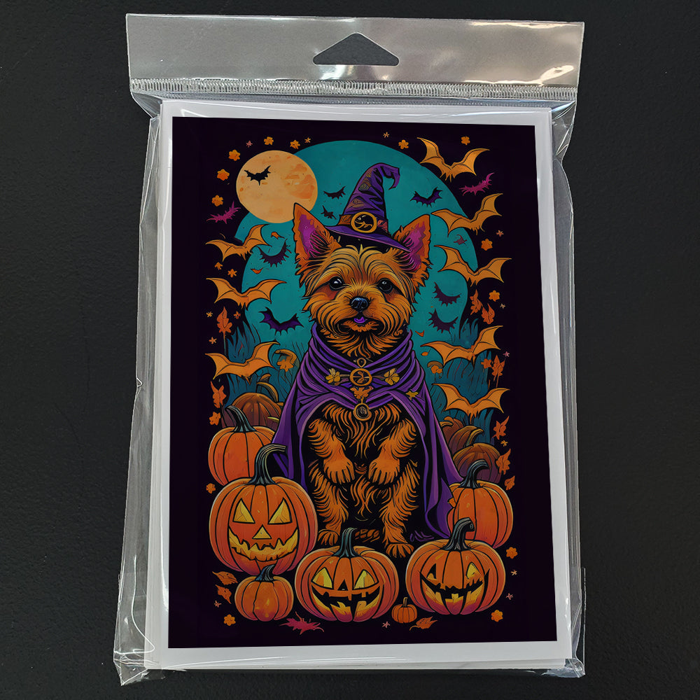 Norwich Terrier Witchy Halloween Greeting Cards Pack of 8