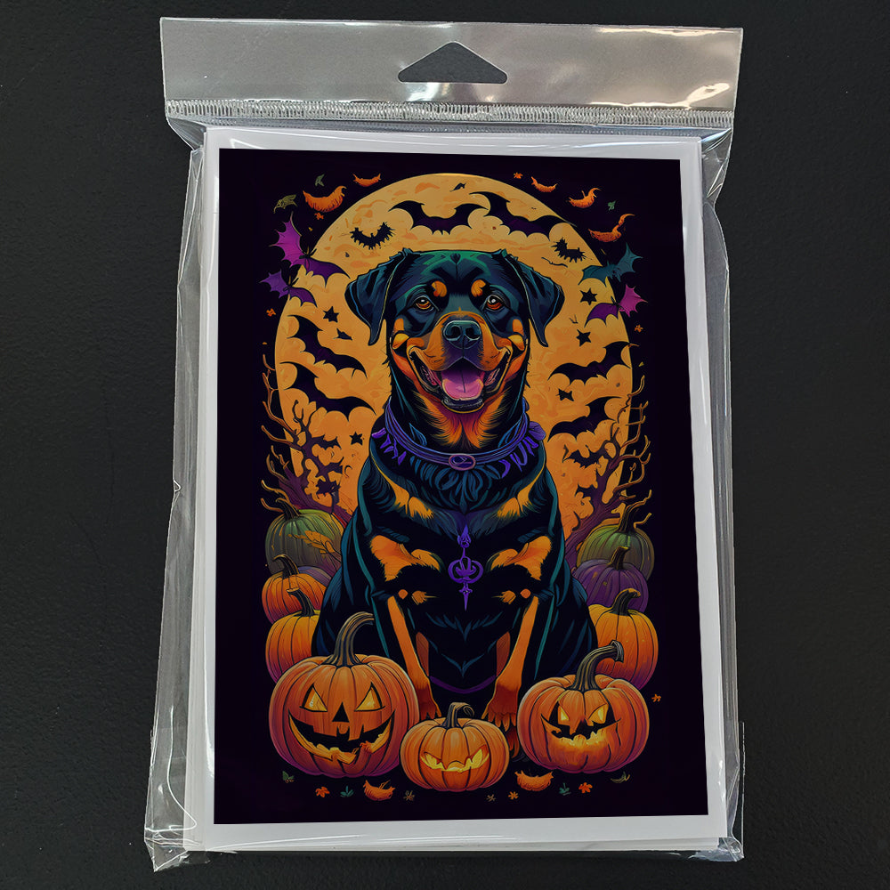 Rottweiler Witchy Halloween Greeting Cards Pack of 8