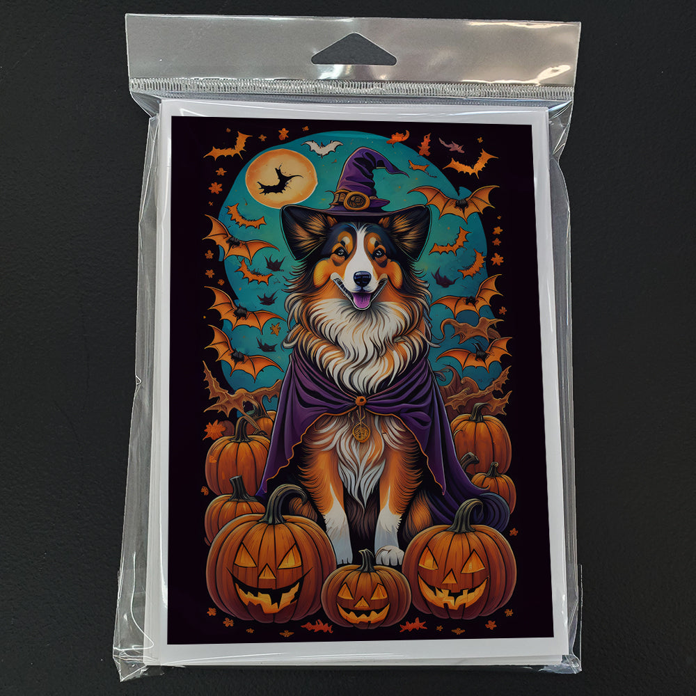Sheltie Witchy Halloween Greeting Cards Pack of 8