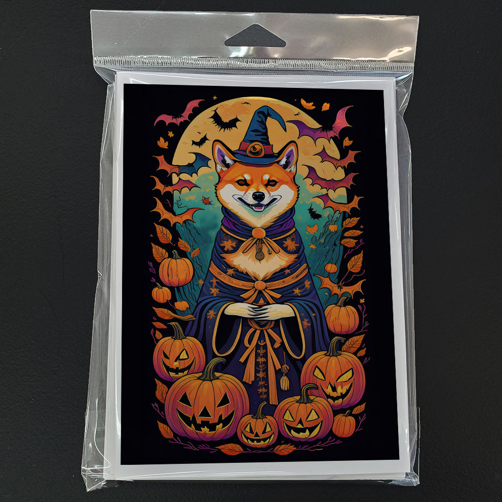 Shiba Inu Witchy Halloween Greeting Cards Pack of 8