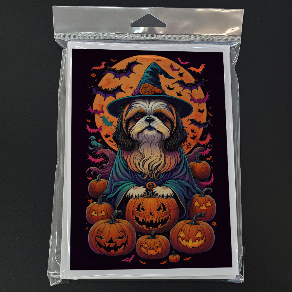 Shih Tzu Witchy Halloween Greeting Cards Pack of 8