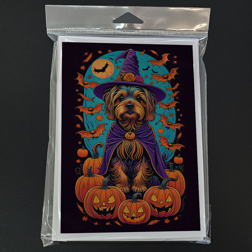Silky Terrier Witchy Halloween Greeting Cards Pack of 8