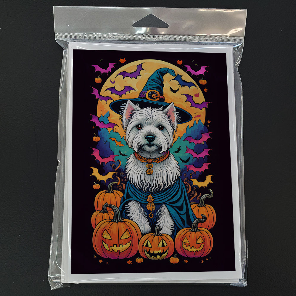 Westie Witchy Halloween Greeting Cards Pack of 8