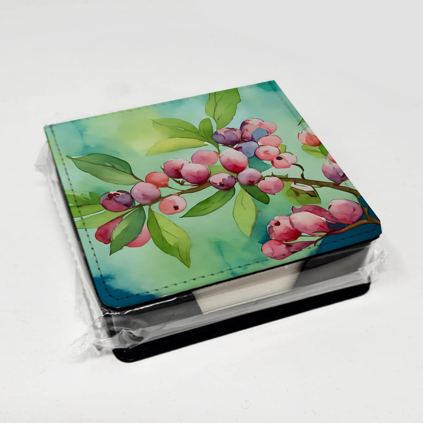 Connecticut Mountain Laurels in Watercolor PU Leather Note Paper Holder