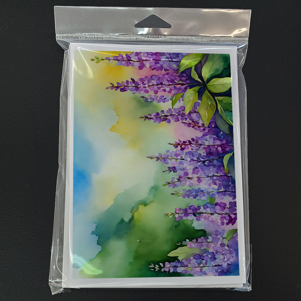 Idaho Syringa in Watercolor Greeting Cards Pack of 8