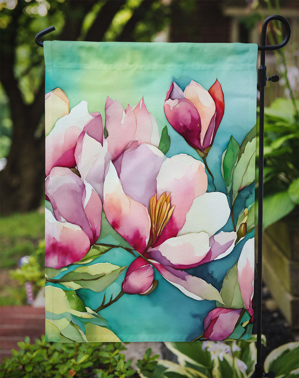 Louisiana Magnolias in Watercolor Garden Flag