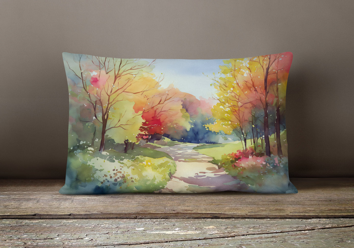 North Carolina Dogwoods in Watercolor Throw Pillow