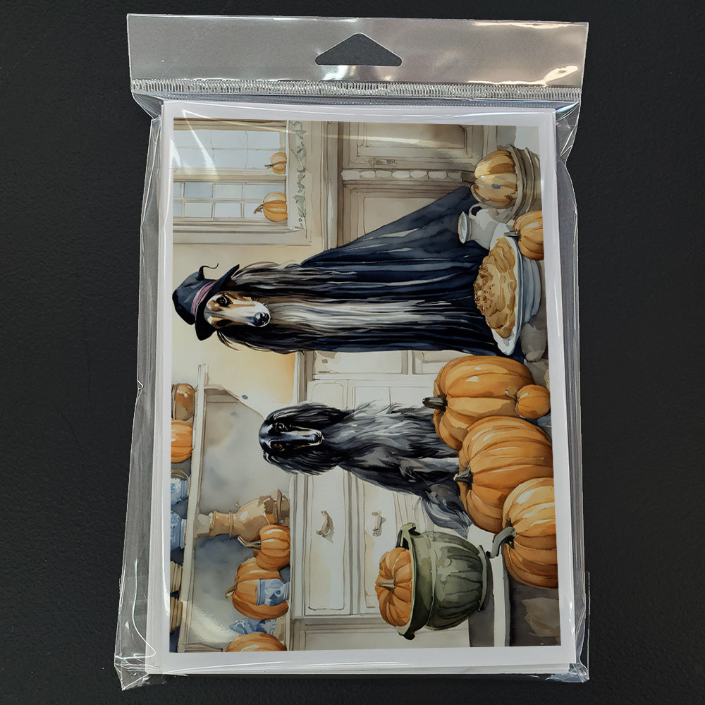 Afghan Hound Fall Kitchen Pumpkins Greeting Cards Pack of 8