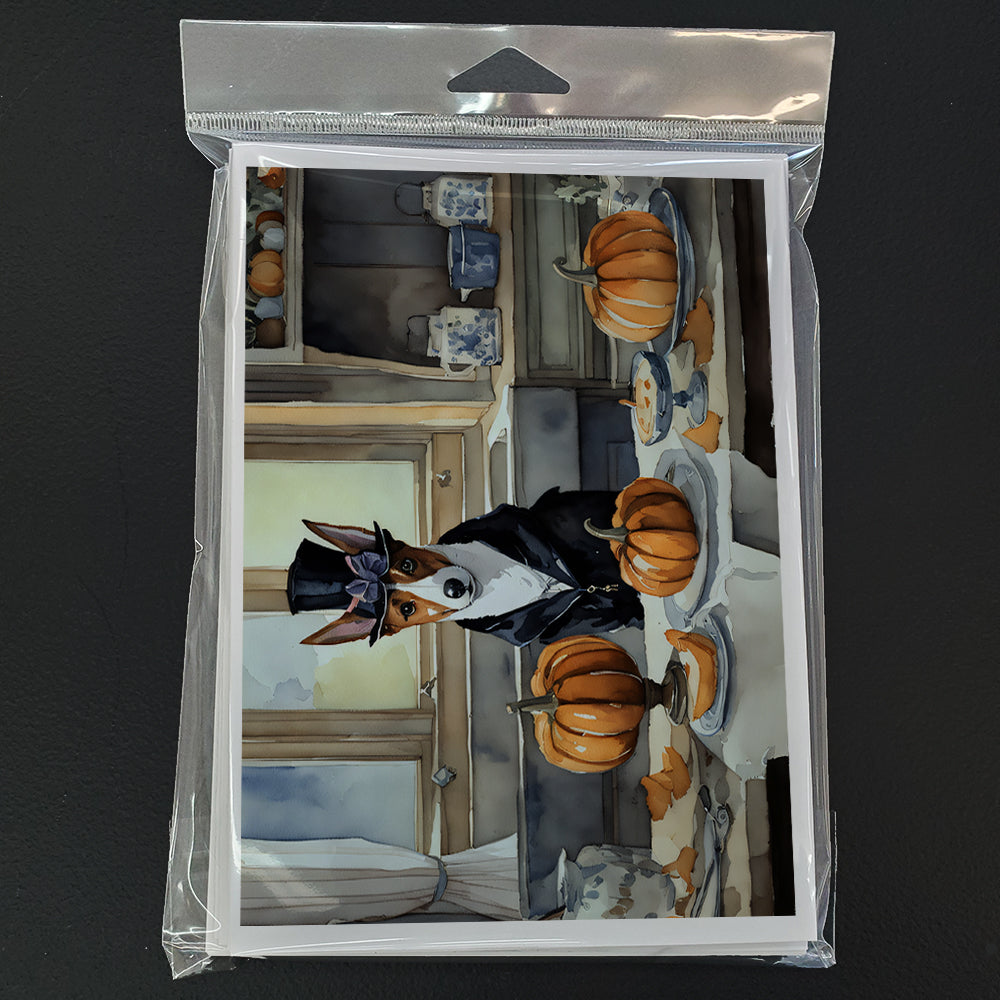 Basenji Fall Kitchen Pumpkins Greeting Cards Pack of 8