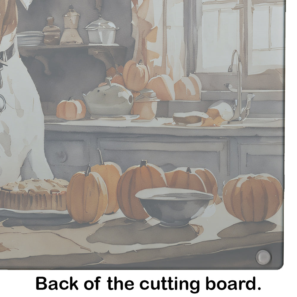 Boxer Fall Kitchen Pumpkins Glass Cutting Board