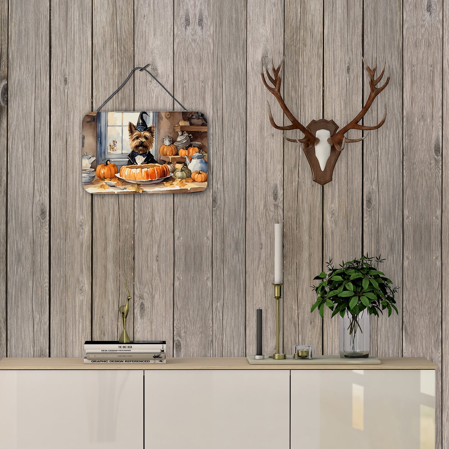 Cairn Terrier Fall Kitchen Pumpkins Wall or Door Hanging Prints