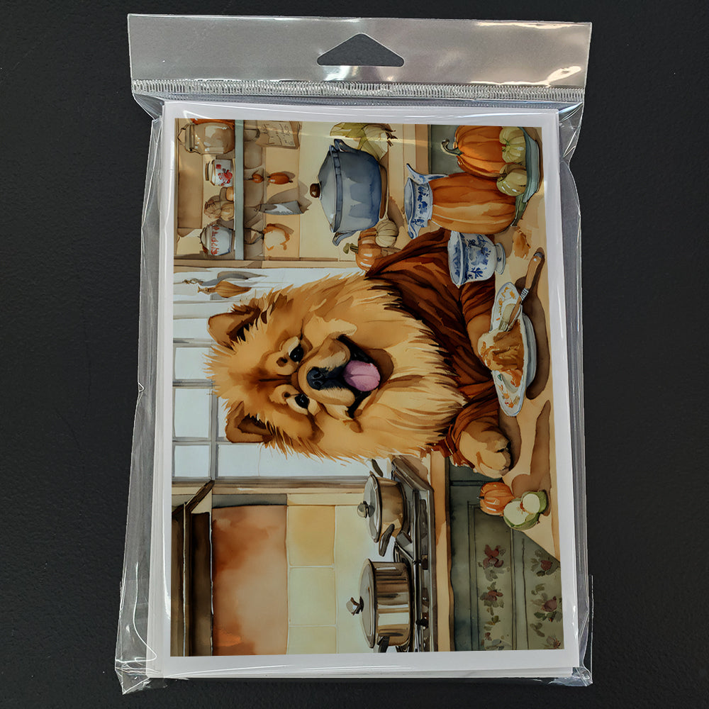 Chow Chow Fall Kitchen Pumpkins Greeting Cards Pack of 8