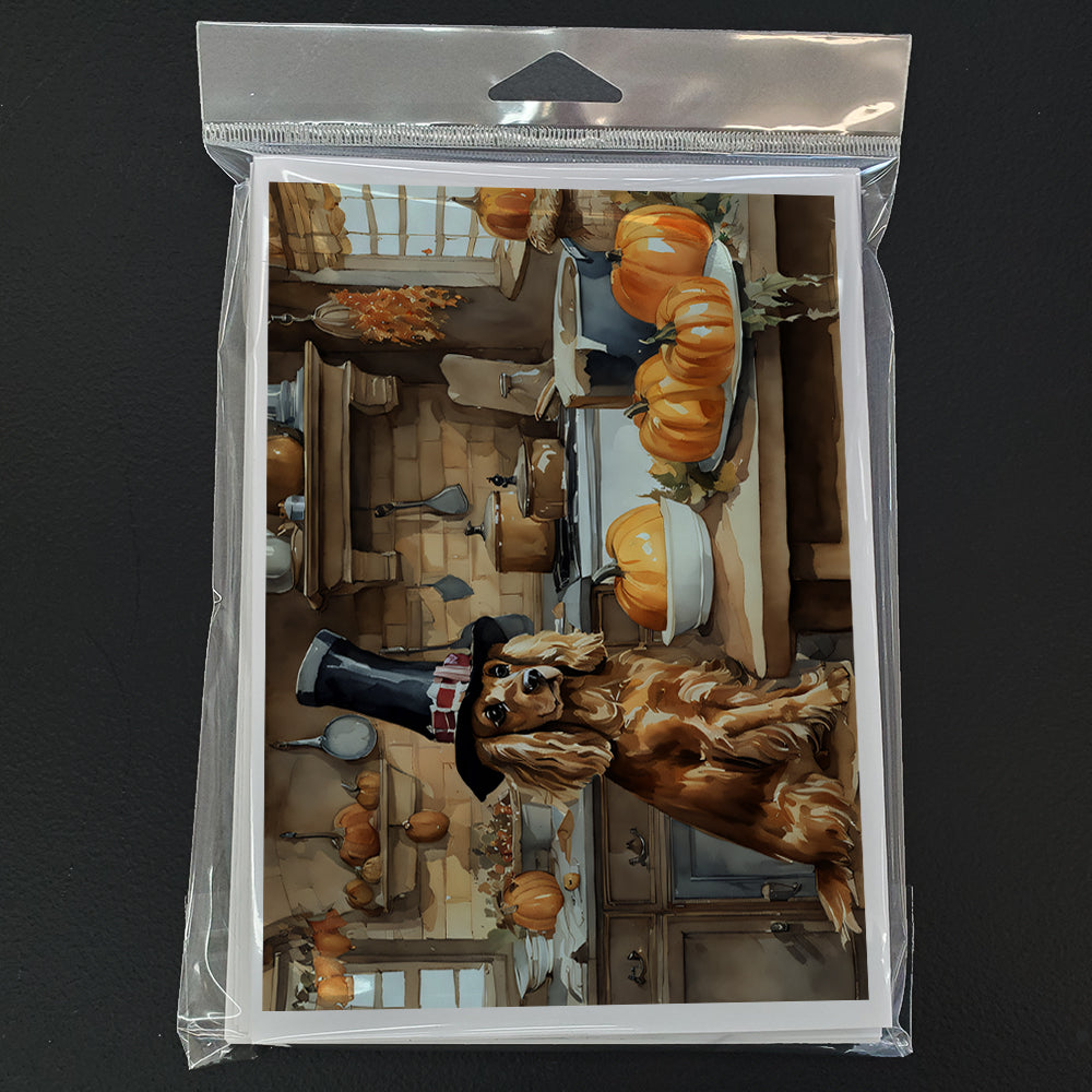 Cocker Spaniel Fall Kitchen Pumpkins Greeting Cards Pack of 8