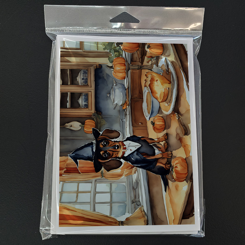 Dachshund Fall Kitchen Pumpkins Greeting Cards Pack of 8