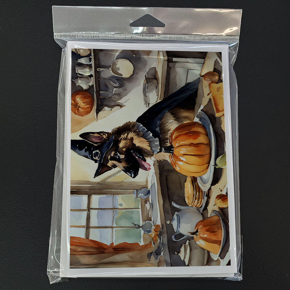 German Shepherd Fall Kitchen Pumpkins Greeting Cards Pack of 8